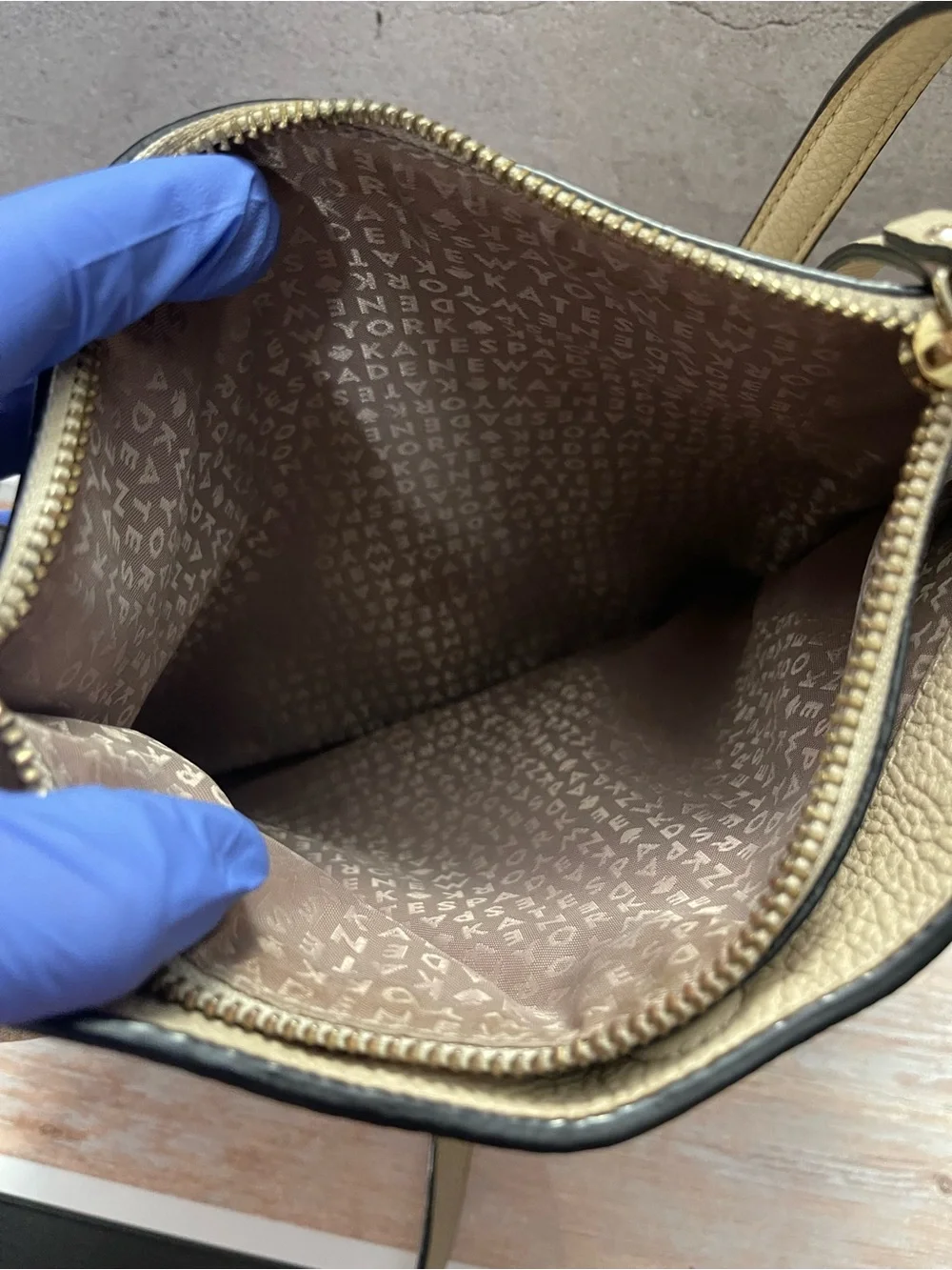 Kate Spade Tan Pebbled Leather Shoulder Crossbody Bag